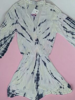 Dainty Hooligan Blue and Cream Tie-Dye Romper